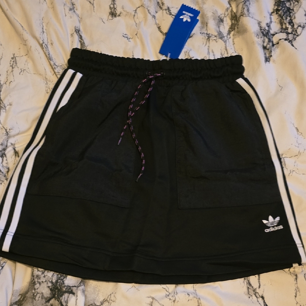 Adidas Black Skirt with White Accents